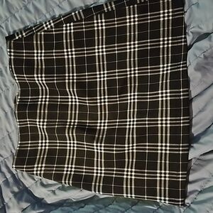 Black plaid mini skirt blue rain